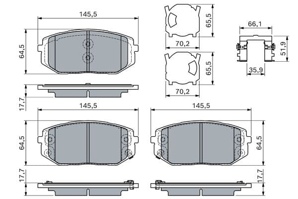 Bosch BP2862 Diskli fren balatası seti; ön küçük görsel 5