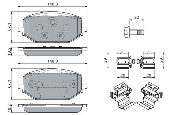 Bosch BP2863 Diskli fren balatası seti; ön küçük görsel 5