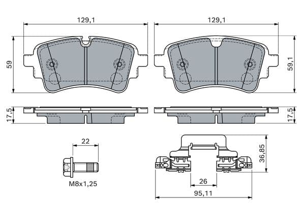 Bosch BP2872 Diskli fren balatası seti; arka küçük görsel 5