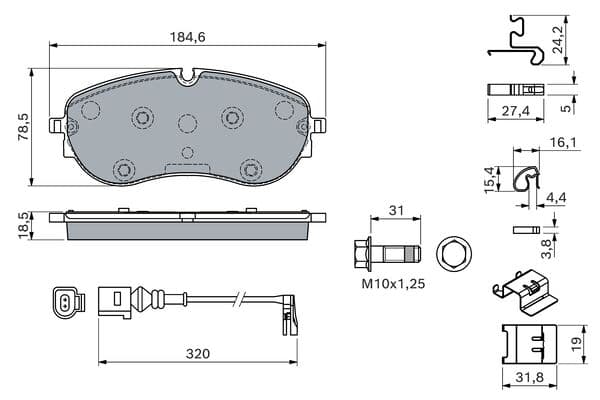 Bosch BP2876 Diskli fren balatası seti; ön küçük görsel 5