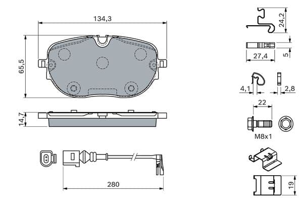 Bosch BP2896 Diskli fren balatası seti; ön küçük görsel 5