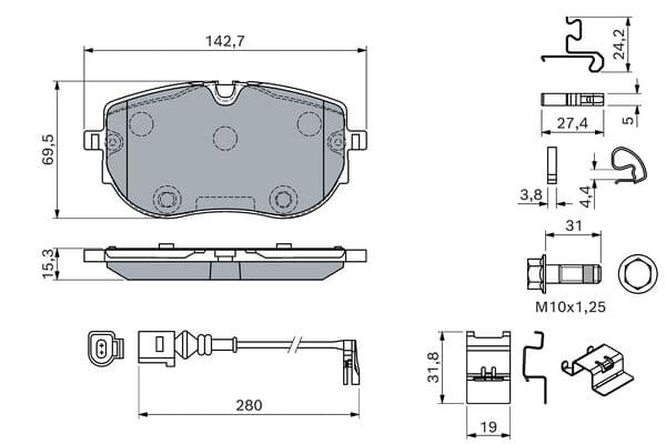 Bosch BP2899 Diskli fren balatası seti; ön küçük görsel 5