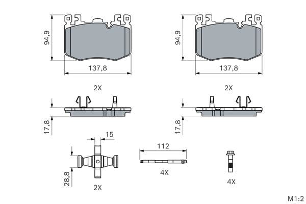 Bosch BP2913 Diskli fren balatası seti; ön küçük görsel 5