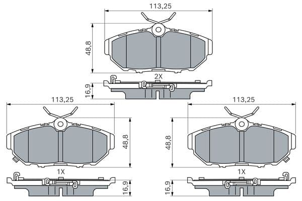 Bosch BP2962 Diskli fren balatası seti; arka küçük görsel 5