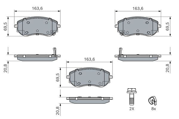 Bosch BP3012 Diskli fren balatası seti; ön küçük görsel 5