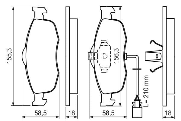 Bosch BP540 Diskli fren balatası seti; ön küçük görsel 6