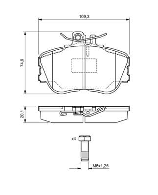 Bosch BP546 Diskli fren balatası seti; ön küçük görsel 5