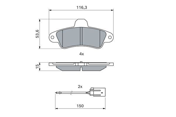 Bosch BP558 Diskli fren balatası seti; arka küçük görsel 5