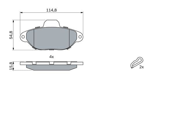 Bosch BP571 Diskli fren balatası seti; ön küçük görsel 5