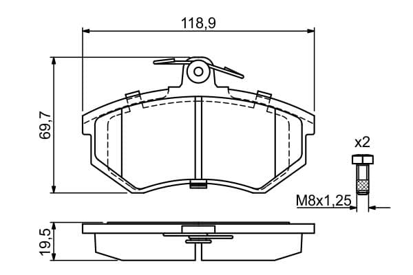 Bosch BP694 Diskli fren balatası seti; ön küçük görsel 6
