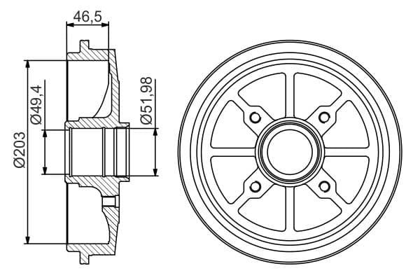 Bosch DB371 Fren tamburu; Arka küçük görsel 5