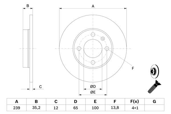 Bosch BD25 Fren diski; ön küçük görsel 5