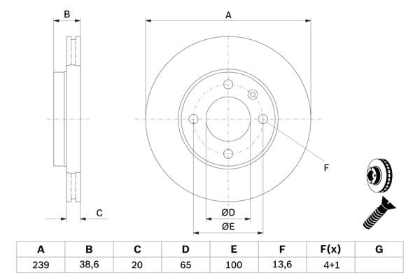 Bosch BD28 Fren diski; ön küçük görsel 5