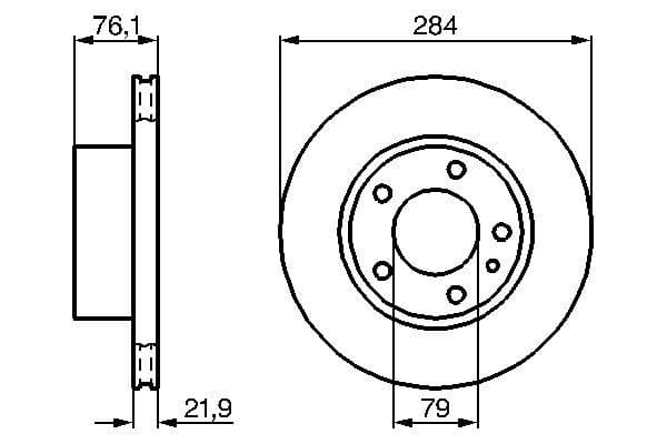 Bosch BD44 Fren diski; ön küçük görsel 5