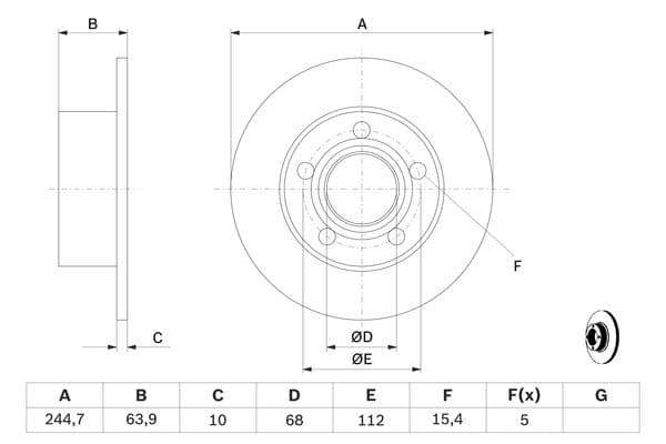 Bosch BD115 Fren diski; arka küçük görsel 5