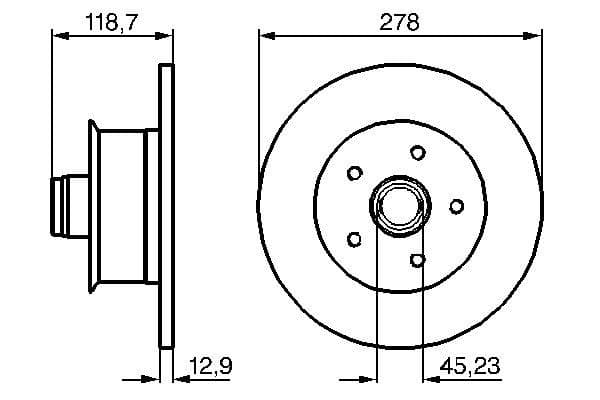 Bosch BD117 Fren diski; ön küçük görsel 5