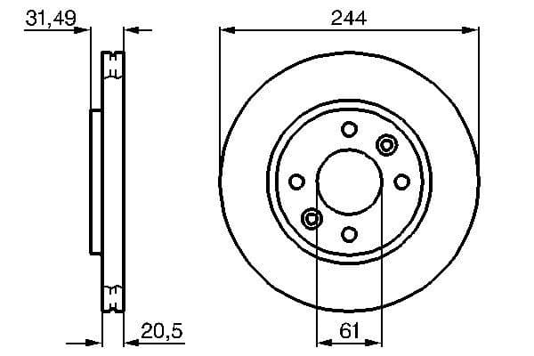 Bosch BD223 Fren diski; ön küçük görsel 5