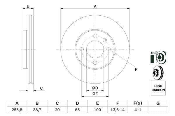 Bosch BD251 Fren diski; ön küçük görsel 5