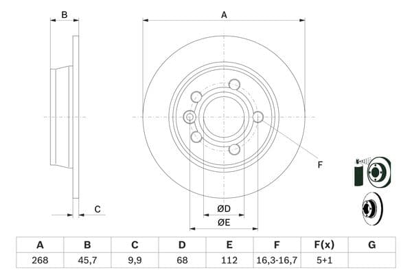 Bosch BD352 Fren diski; arka küçük görsel 5