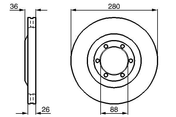 Bosch BD368 Fren diski; ön küçük görsel 5