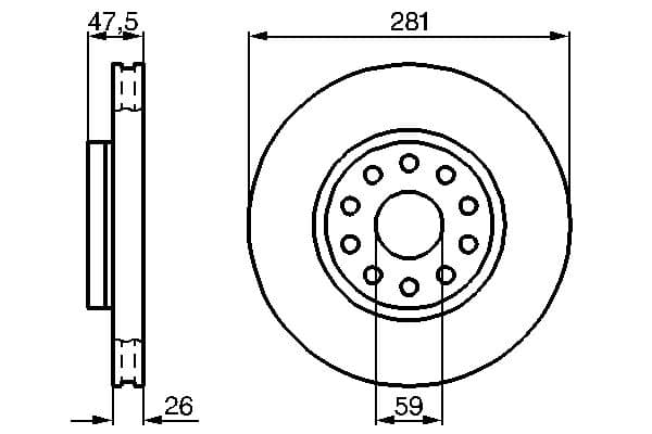 Bosch BD391 Fren diski; ön küçük görsel 5