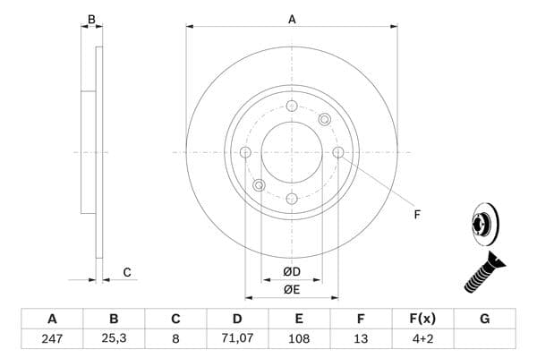 Bosch BD2036 Fren diski; arka küçük görsel 5