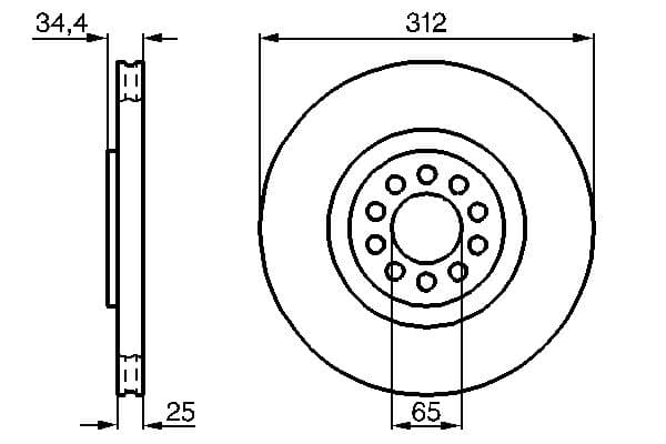 Bosch BD396 Fren diski; ön küçük görsel 5