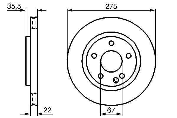 Bosch BD403 Fren diski; ön küçük görsel 5