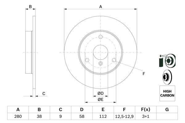 Bosch BD407 Fren diski; ön küçük görsel 5