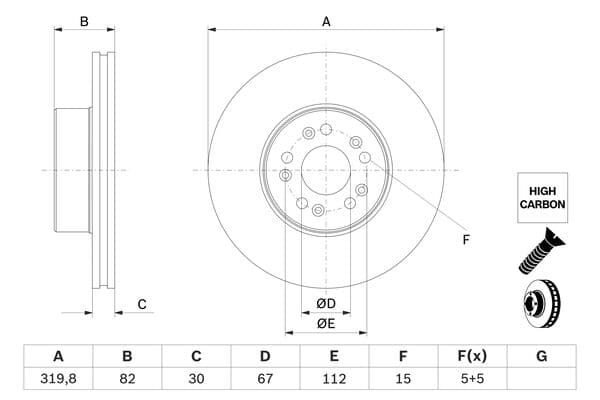 Bosch BD450 Fren diski; ön küçük görsel 5