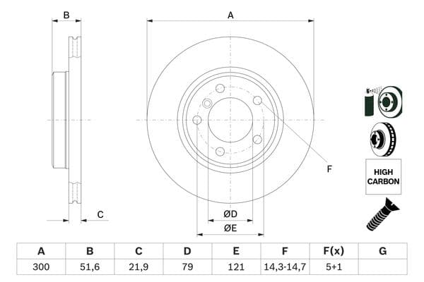 Bosch BD493 Fren diski; ön küçük görsel 5