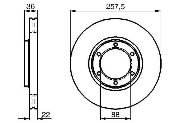 Bosch BD516 Fren diski; ön küçük görsel 5