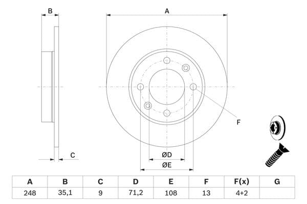 Bosch BD2041 Fren diski; arka küçük görsel 5