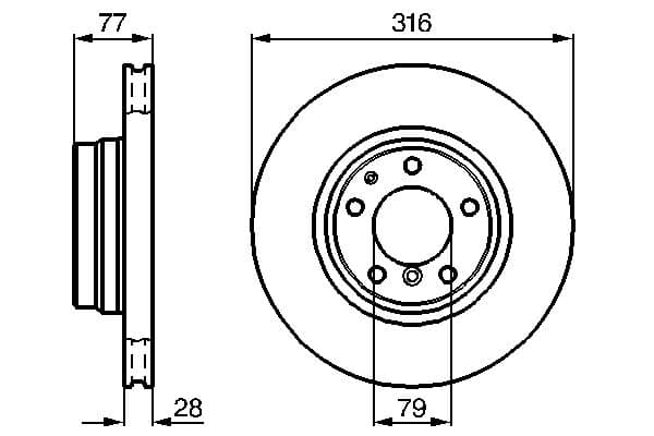 Bosch BD540 Fren diski; ön küçük görsel 5