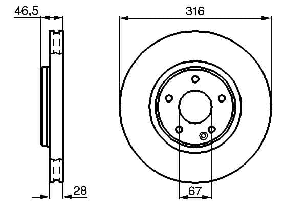 Bosch BD543 Fren diski; ön küçük görsel 5