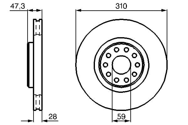 Bosch BD585 Fren diski; ön küçük görsel 5