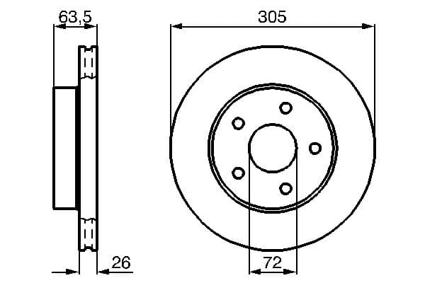 Bosch BD683 Fren diski; ön küçük görsel 5
