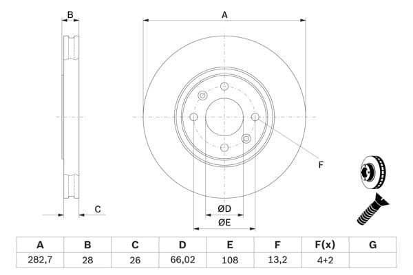 Bosch BD732 Fren diski; ön küçük görsel 5