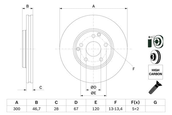 Bosch BD775 Fren diski; ön küçük görsel 5