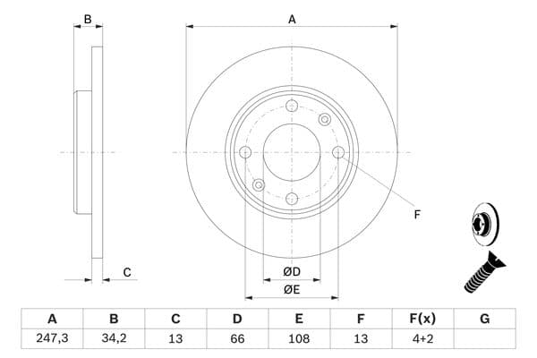 Bosch BD2056 Fren diski; ön küçük görsel 5