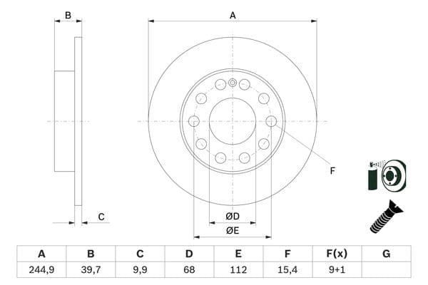 Bosch BD883 Fren diski; arka küçük görsel 5