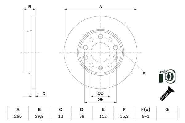 Bosch BD884 Fren diski; arka küçük görsel 5