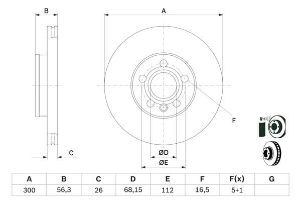 Bosch BD924 Fren diski; ön küçük görsel 5