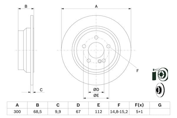 Bosch BD928 Fren diski; arka küçük görsel 5