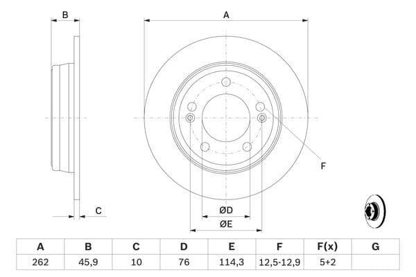 Bosch BD1638 Fren diski; arka küçük görsel 5