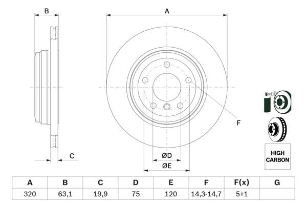 Bosch BD995 Fren diski; arka küçük görsel 5