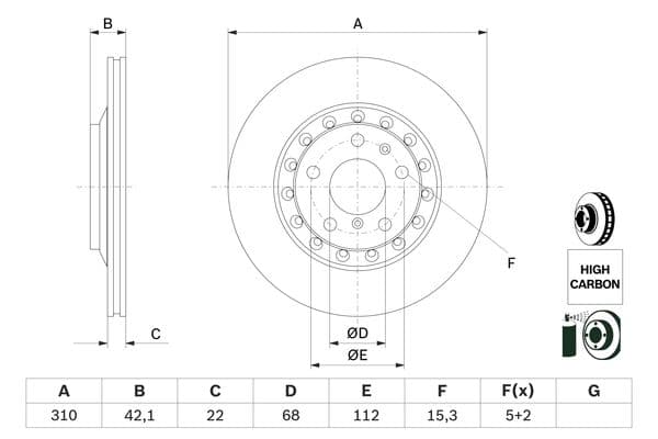 Bosch BD999 Fren diski; arka küçük görsel 5