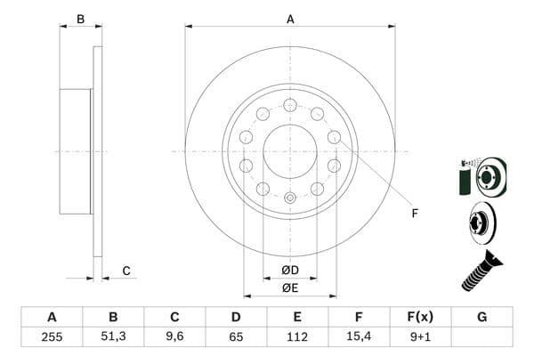 Bosch BD1029 Fren diski; arka küçük görsel 5