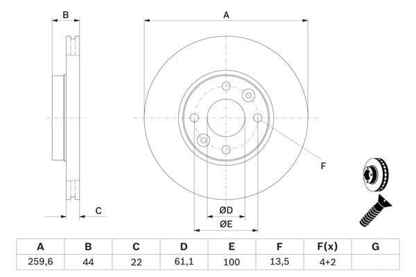 Bosch BD2074 Fren diski; ön küçük görsel 5