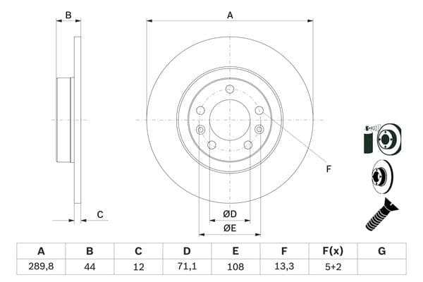 Bosch BD1657 Fren diski; arka küçük görsel 5